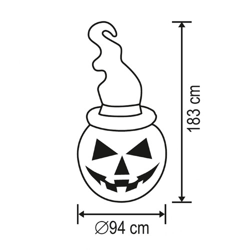 Home KD 180 T felfújható halloween tök, 183 cm, belső LED projektorral, beépített ventilátor, kül- és beltéri - Image 7