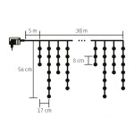 Home KKF 908/WH LED-es fényfüggöny, 30 m / 900 db hidegfehér LED, 8 fényprogram, fehér vezeték, hálózati adapter, kül- és beltéri kivitel - Image 3