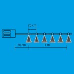 Home MRLC 6/T LED-es fenyőfa fényfüzér, 1 m / 72 db hidegfehér LED, alagúthatású fenyődísszel, állófényű, átlátszó vezeték, elemes, beltéri kivitel - Image 3