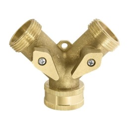 PALISAD 3/4 sárgaréz 2 csatornás elosztó csappal Y-elág locsolórendszerekhez külső