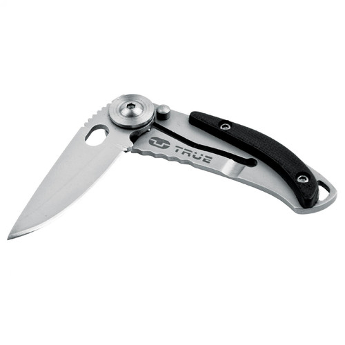 True Utility Skeletonknife, TU571K, 4 cm rozsdamentes acél penge, eloxált alumínium tok, karabiner rögzítési pont, jobb és balkezes - Image 5