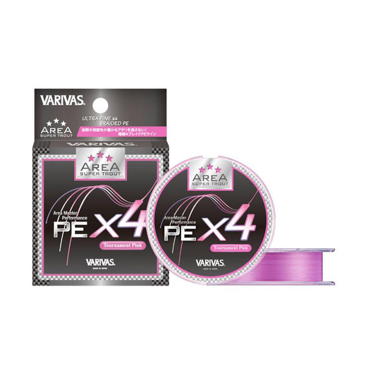 Varivas Super Trout Area PE X4 Tournament Pink 75m #0,3 0,09mm 6,7lbs fonott zsinór