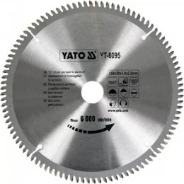 YATO 250x30x2,2mm/100T alumínium körfűrész lap YT-6095