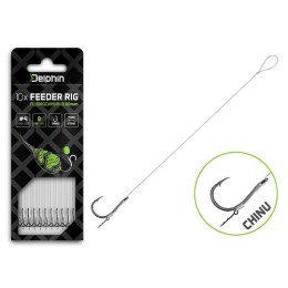 Delphin Fluoro Sting Feeder Rig / 10db - 8cm/0,26mm/Chinu #6