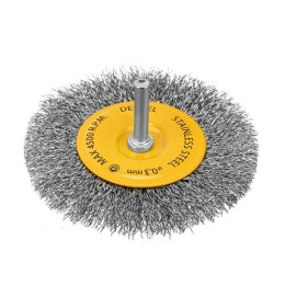 DENZEL 100 mm drótkorong fúróba, lapos, INOX préselt, kreppelt acél huzal