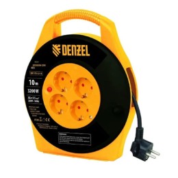 DENZEL 10m 3200W 16A IP20 hosszabbító dob 4 aljzat zárt dob