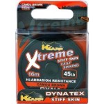 K-Karp Dyna Tex Xtreme Stiff 16 m 45 lb camo barna fonott előkezsinór