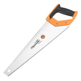 SPARTA 450mm rókafark fűrész, kézi fafűrész 7-8Tpi, 2D edzett fogazat, vonalzóval, gumírozott markolat