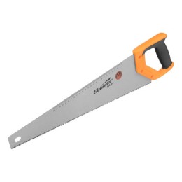 SPARTA 500mm rókafark fűrész, kézi fafűrész 7-8Tpi, 2D edzett fogazat, vonalzóval, gumírozott markolat