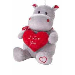 Plüss Viziló szívvel 32 cm