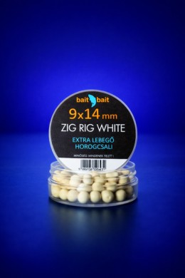 Baitbait zig rig 9*14mm white (fehér) extra lebegő horogcsali
