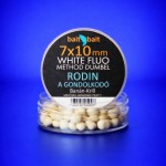Baitbait rodin (banán-krill) 7x10mm fluo method dumbel white wafter
