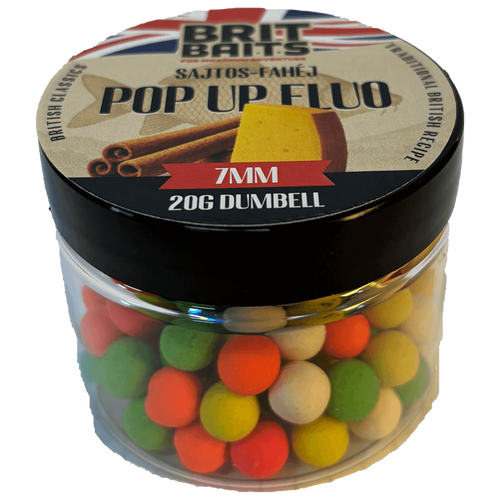 BritBaits Pop Up fluo 5xColor Mix Sajtos-Fahéj 7 mm
