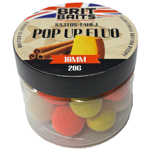 BritBaits Pop Up fluo 3xColor Mix Sajtos-Fahéj 16 mm