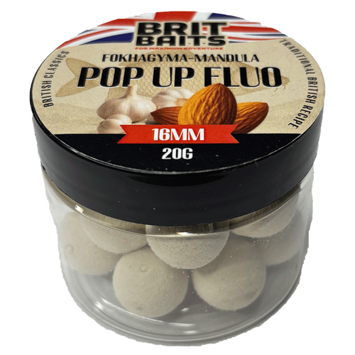 BritBaits Pop Up fluo Fokhagyma-Mandula 16 mm