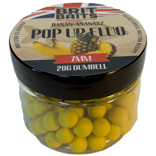 BritBaits Pop Up fluo Banán-Ananász 7 mm