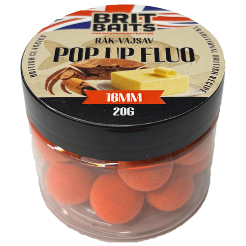 BritBaits Pop Up fluo Rák-Vajsav 16 mm