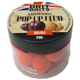 BritBaits Pop Up fluo Kagyló-Szilva 16 mm