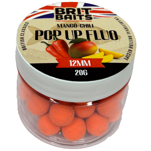 BritBaits Pop Up fluo Mangó-Chili 12 mm