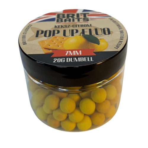 BritBaits Pop Up fluo Keksz-Citrom 7 mm