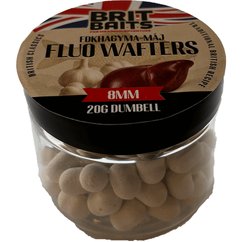 BritBaits Fluo Wafters Dumbell Fokhagyma-Máj 8mm