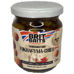 BritBaits Horgász S-M Tigrismogyoró lében fokhagyma-chili 220ml 