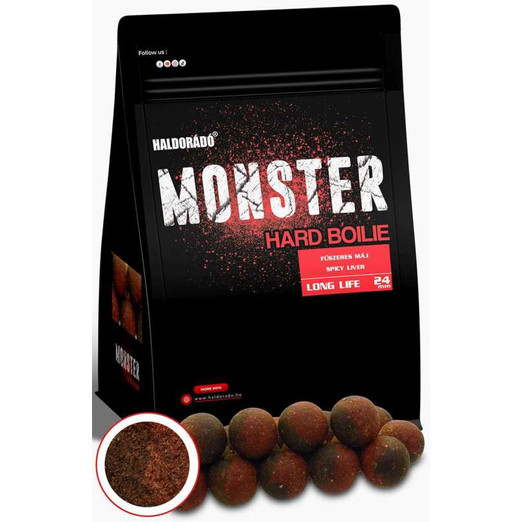 Haldorádó MONSTER Hard Boilie 24+ - Fűszeres Máj 700g