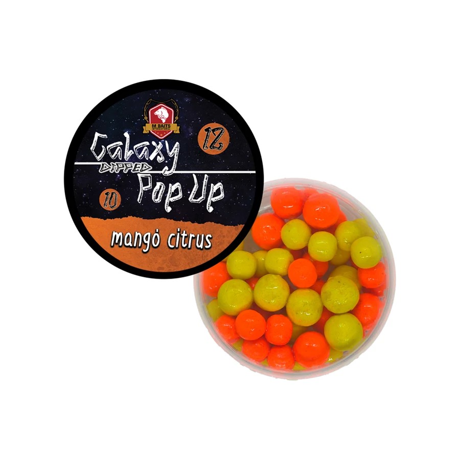 Mbaits galaxy dipped pop up 10-12mm 30g mangó citrus