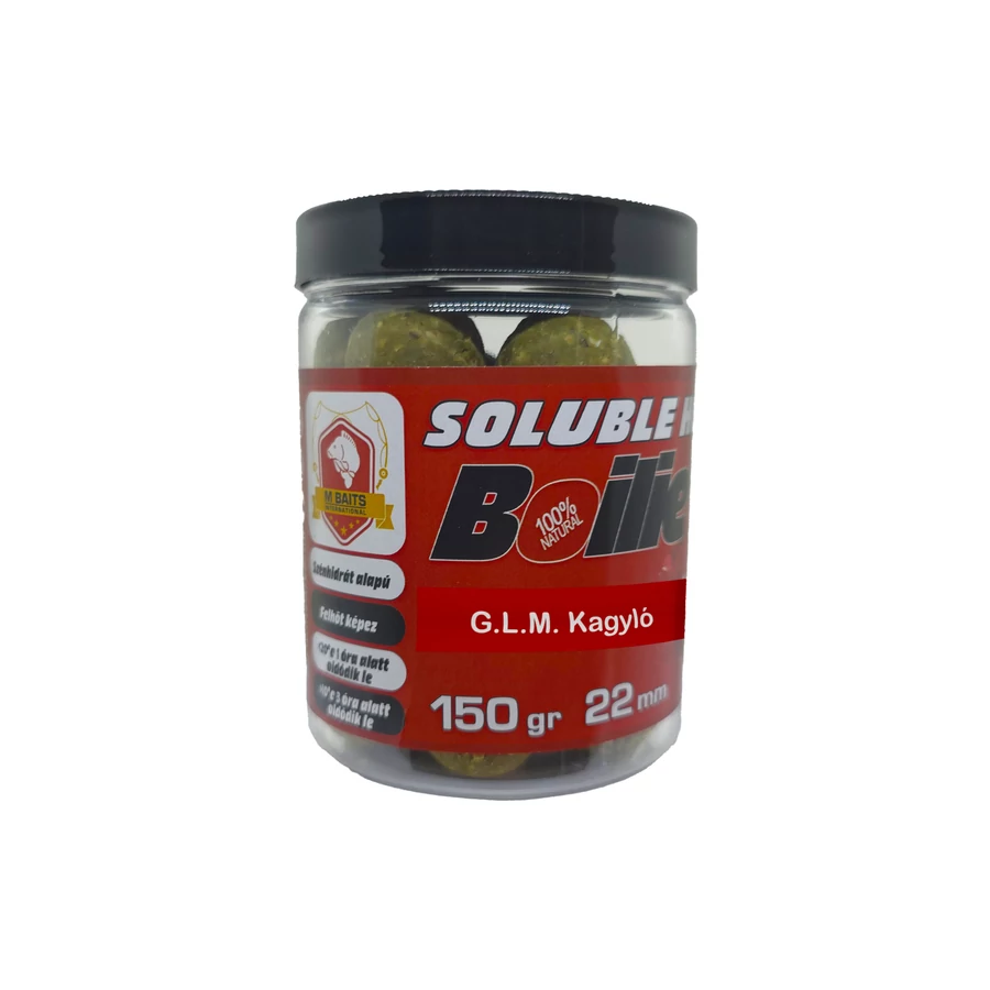 Mbaits soluble hook boilie 22mm 150g g.l.m. kagyló horog bojli