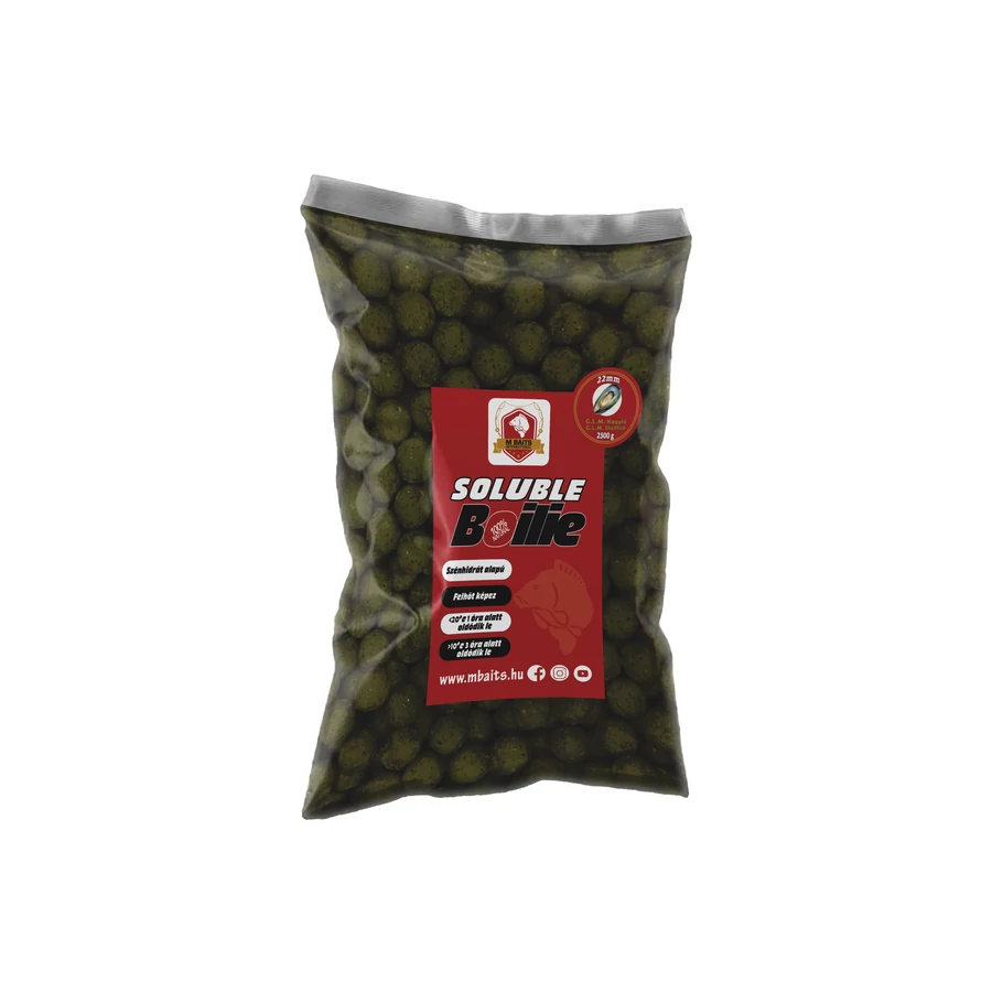 Mbaits soluble boilie for feeding 22mm 2500g g.l.m. kagyló oldódó bojli
