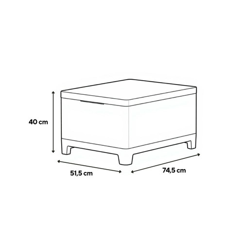 Scandi Box linea duo kerti bútor szett jute tárolós asztallal kavicsszürke-bézs - Image 3