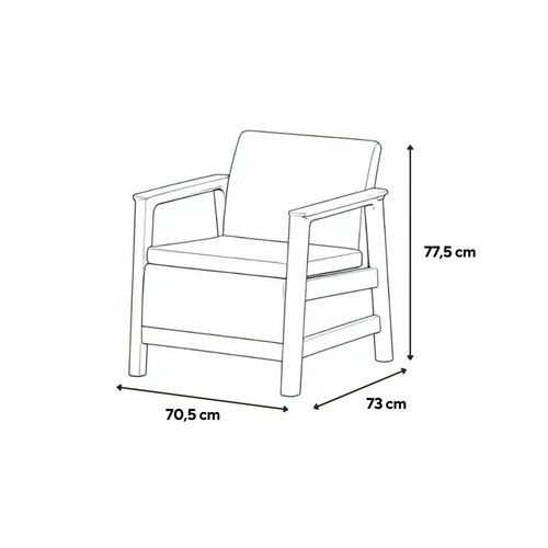 Scandi Box linea duo kerti bútor szett jute tárolós asztallal kavicsszürke-bézs - Image 4