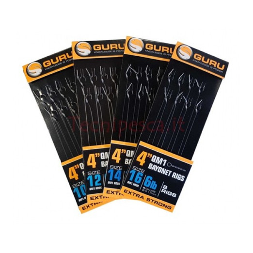 Guru QM1 Bayonet Ready Rigs 4"(10 cm) - 16 QM1 - 7lbs/0,17mm, előkötött horog 8 db/csg