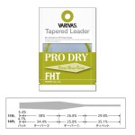 Varivas Tapered Leader Pro Dry FHT 5X 3,35m 11ft 0,148mm-0,40mm vékonyodó legyező előkezsinór