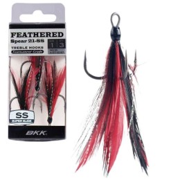 BKK Feathered Spear-21 SS Tollas Hármashorog Red-black