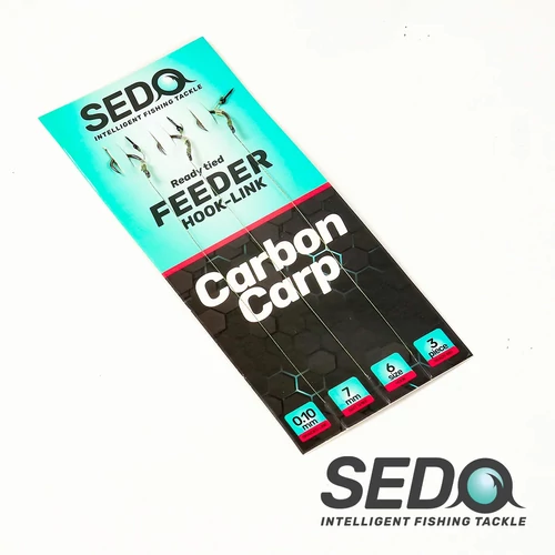 SEDO Carbon Carp Feeder előkötött Feeder előke - 8-as 0.10mm fonott damil - 7mm tüske - Image 3