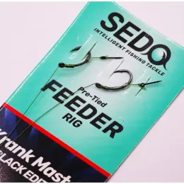 SEDO Krank Master Black Edition – Előkötött Feeder Előke - 8-as 0.14mm fonott damil 10-es tüske