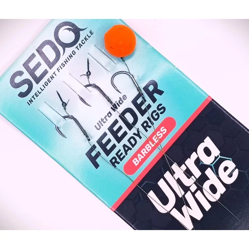 SEDO Ultra Wide Barbless Feeder - Előkötött Szakáll Nélküli Feeder Előke - 10-es 0.14mm fonott damil - 10mm tüske - Image 4