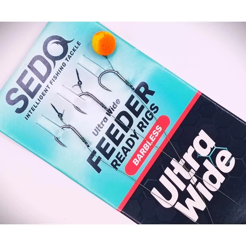 SEDO Ultra Wide Barbless Feeder - Előkötött Szakáll Nélküli Feeder Előke - 12-es 0.14mm fonott damil - 10mm tüske - Image 6