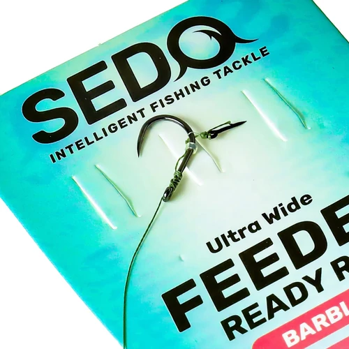 SEDO Ultra Wide Barbless Feeder - Előkötött Szakáll Nélküli Feeder Előke - 6-os 0.14mm fonott damil - 10mm tüske - Image 7