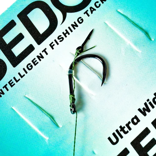 SEDO Ultra Wide Barbless Feeder - Előkötött Szakáll Nélküli Feeder Előke - 6-os 0.14mm fonott damil - 10mm tüske - Image 8
