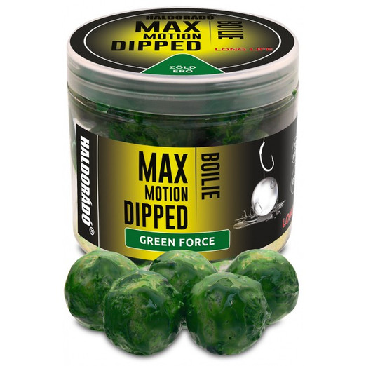 Haldorádó Max Motion Boilie Dipped 20mm - Green Force, dippelt bojli 80g