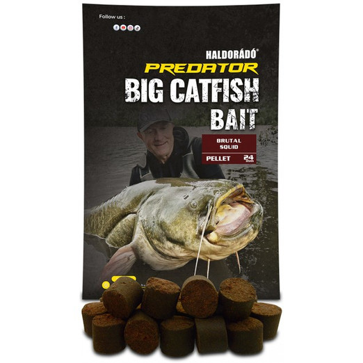 Haldorádó Catfish Bait Pellet 24mm Brutal Squid, harcsázó pellet 1kg