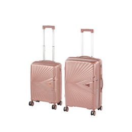 TraveLux Endure II gurulós bőrönd szett barackrózsaszín