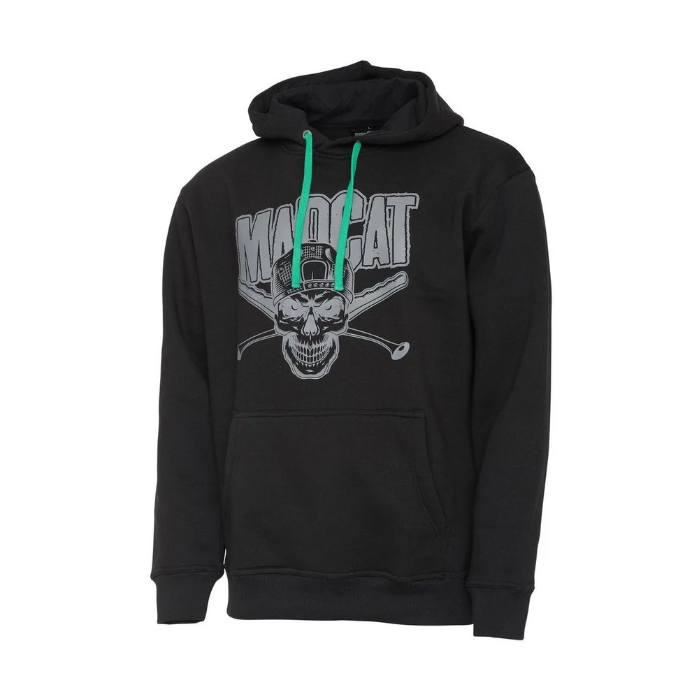 Madcat skull hoodie xl black fekete pulóver