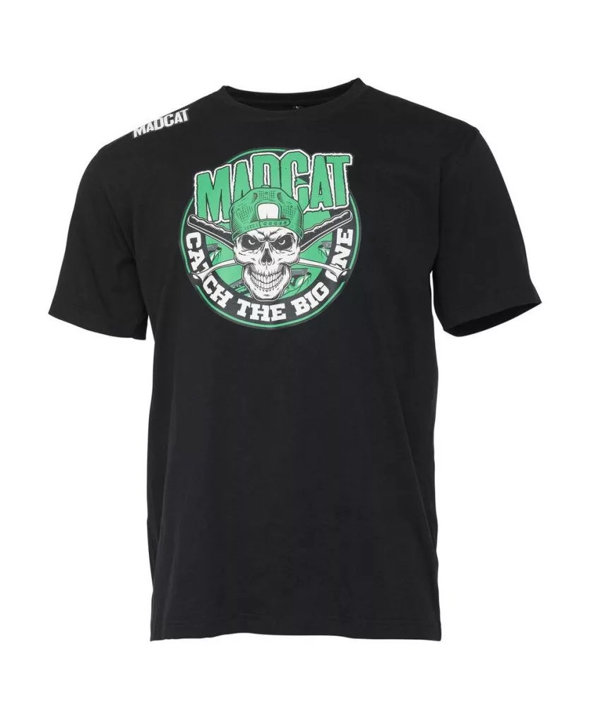 Madcat skull t-shirt l black fekete póló