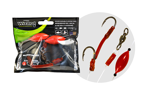 Wizard Monster River Double Upose PRO Monobraid RIG Harcsázó Előke - Image 2
