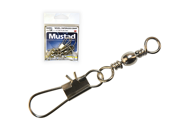 Mustad Barrel Swivel With Interlock Snap Forgókapocs - Image 2