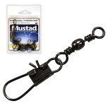 Mustad Barrel Swivel With Interlock Snap Black Nickel Forgókapocs - Image 3