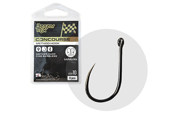 Benzár Concourse Method Carp Fine Barbless Horog